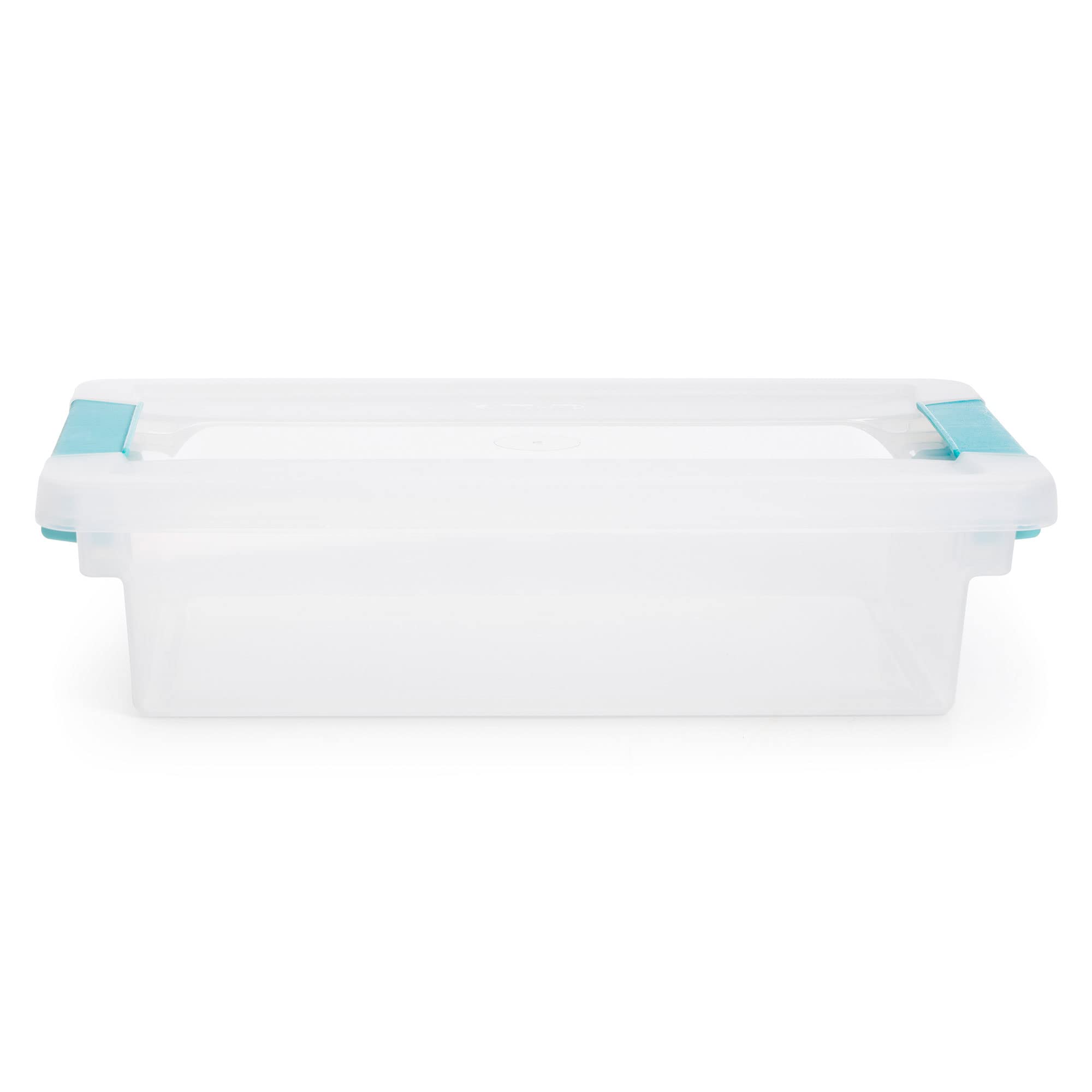 Sterilite Small Clip Box, Stackable Storage Bin With Latching Lid, Plastic Container To Organize Office, Crafts, Home, Clear Bas